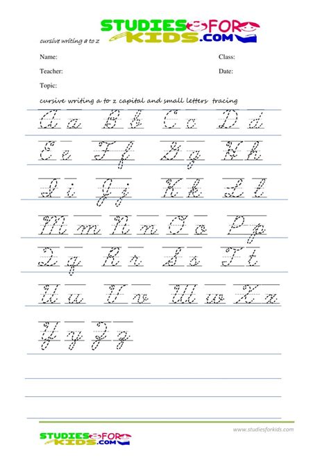 Cursive Alphabet [Letters A to Z, Worksheets and .